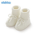 White Cord-Lace knitted baby booties