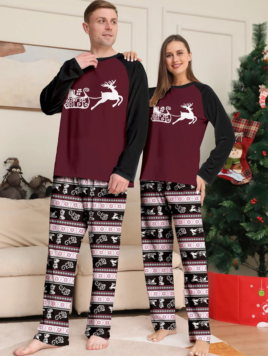 Cranberry Reindeer Family Christmas Pajamas
