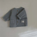 Winter Long Sleeve Cotton Padded Cardigan Coat for Infant Girls and Toddler Boys