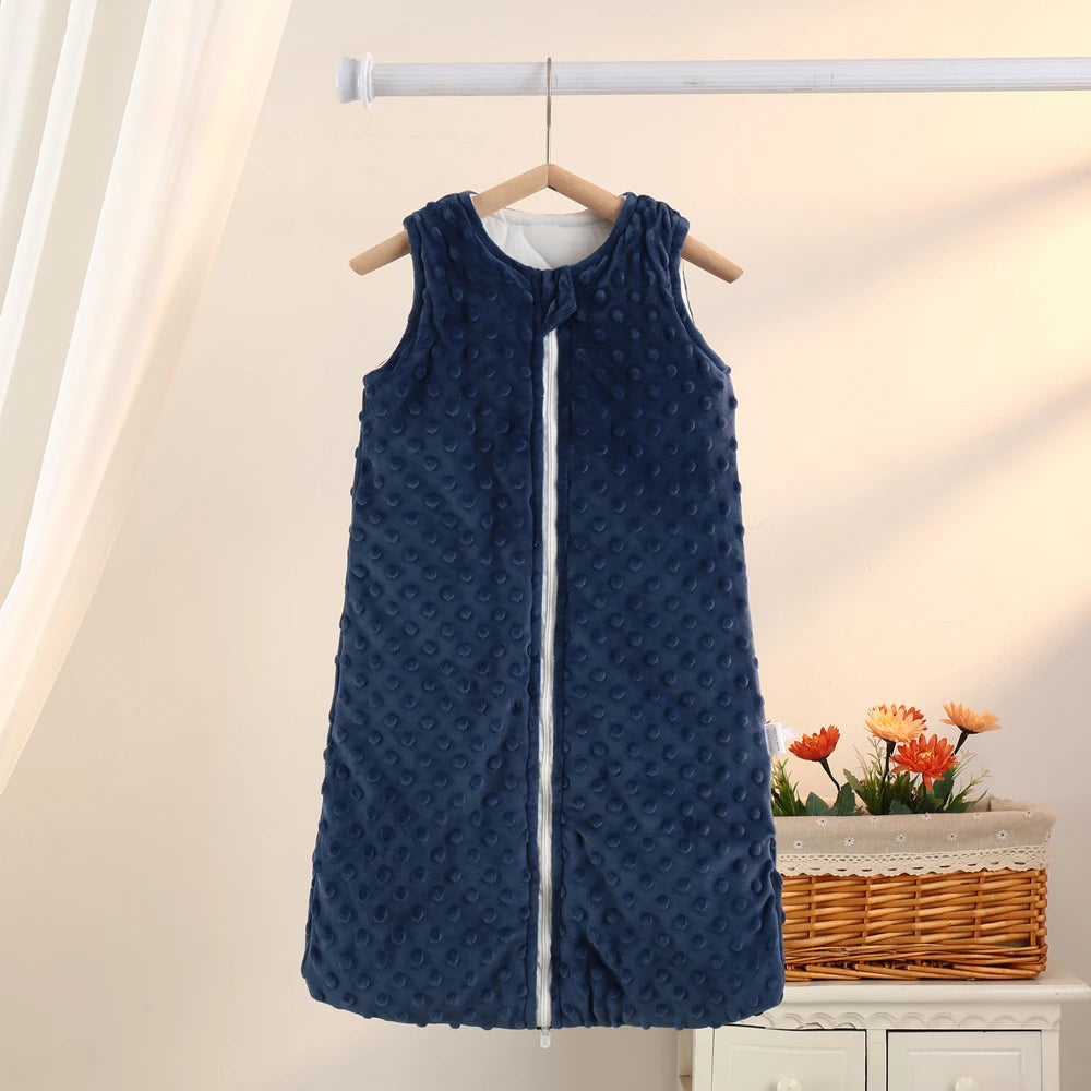 Plush Velvet Sleep Sack - Navy blue - 0-6 months