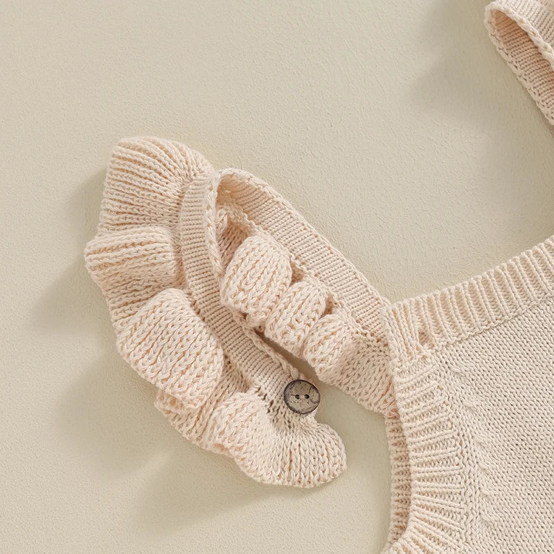 Floral Embroidered Ruffle Romper for Baby Girls