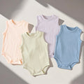 Sleeveless Ribbed Bodysuit Set for Babies