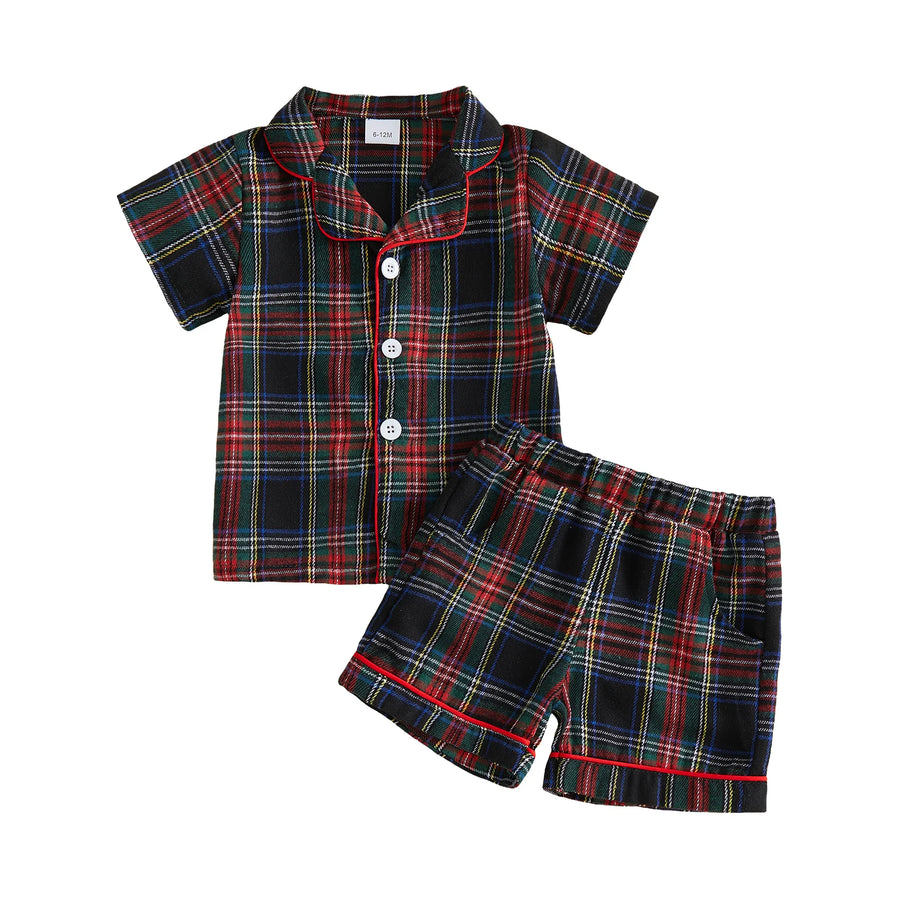 Holiday Plaid Short Pajama Set