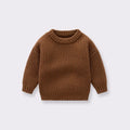 Soft Knit Cotton Sweater - Brown
