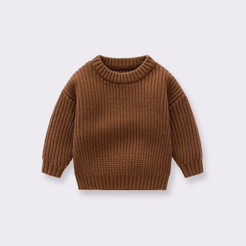 Soft Knit Cotton Sweater - Brown, product view