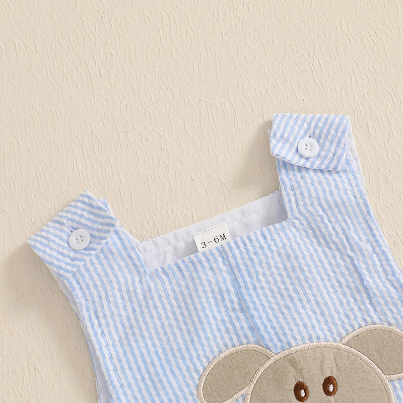 Little Pup Embroidered Overall Romper, product view 6