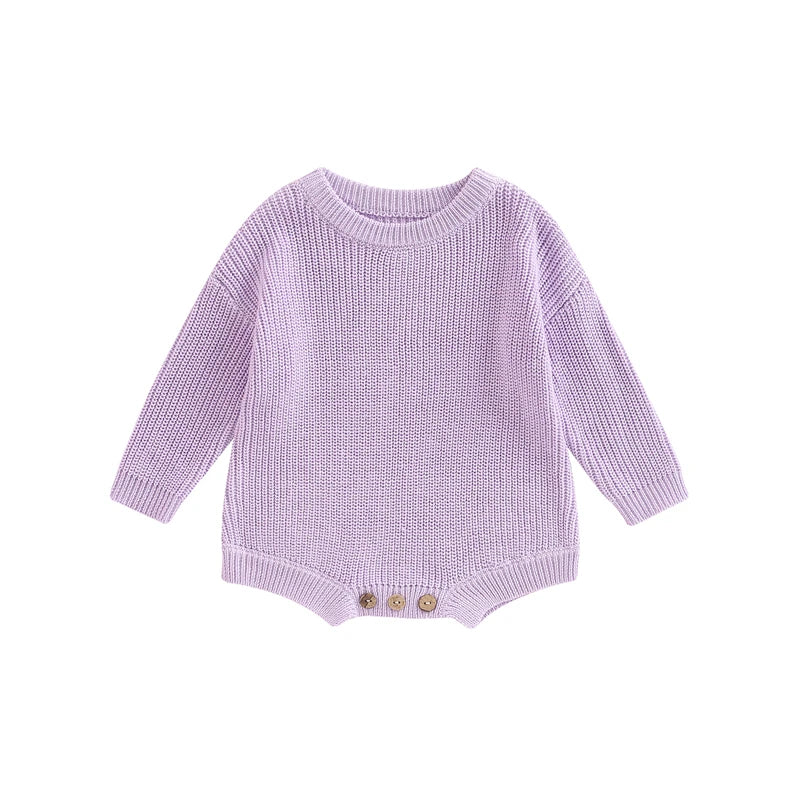 Knitted Long Sleeve Baby Romper, product view 13