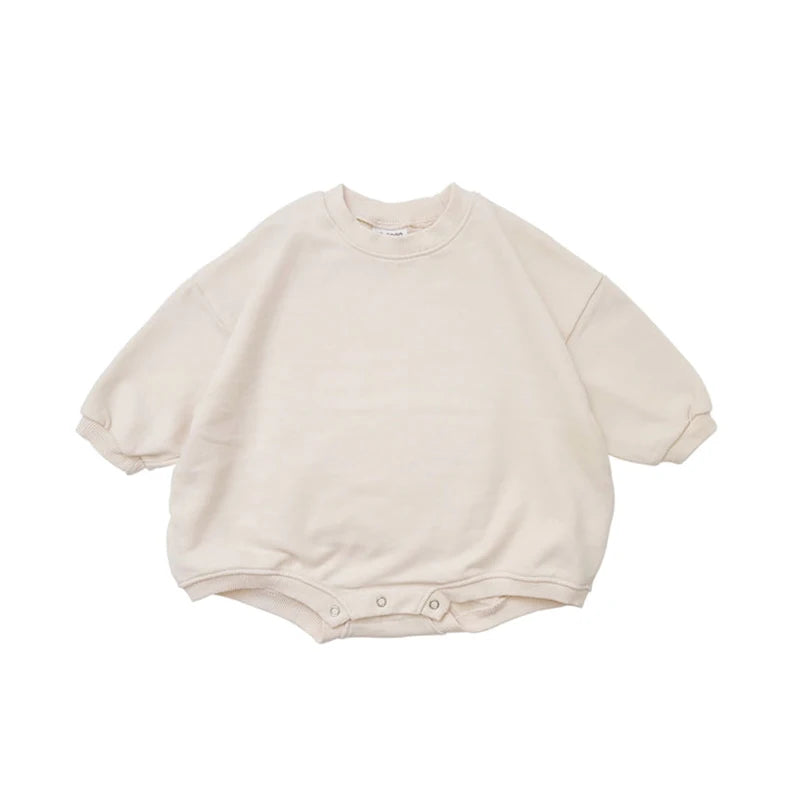 Oversized Basic Sweatshirt Bodysuit in Dark Grey