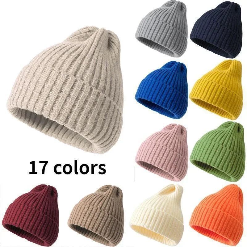 Classic Knit Beanie Hat in multiple solid colors