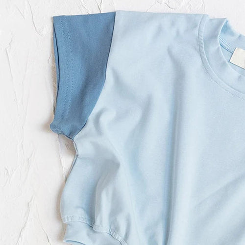 The Oversized Tee Romper - Sky blue, product view 2