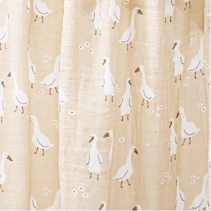 HappyFlute Bamboo Cotton Muslin Swaddle Blanket – Soft Multi-Use Baby Wrap, Printed, 120 x 110 cm / 47.2 x 43.3 in - Geese