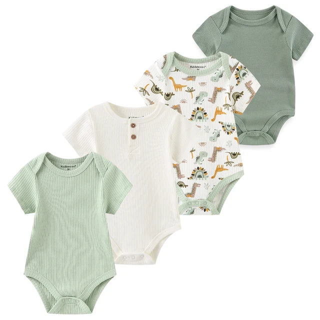 Le Petit Quatuor Ribbed Bodysuit 4-Pack - Dino - authentic supplier product photo