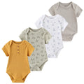 Earth palette ribbed baby bodysuit 4-pack