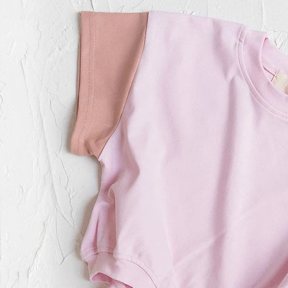 The Oversized Tee Romper - Bubble gum, product view 2
